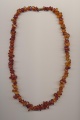 Necklace made of baroque polished Baltic amber beads, Poland, length 22.5'' 57cm.